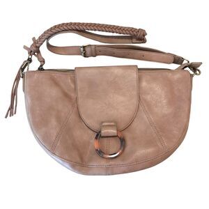 URBAN ORIGINALS Taupe Lg Crescent Elixir Crossbody Vegan Sold at‎ ANTHROPOLOGIE